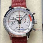 BLS Factory Super Clone Breitling Top Time B01 Ford Thunderbird White Dial Brown Strap Watch